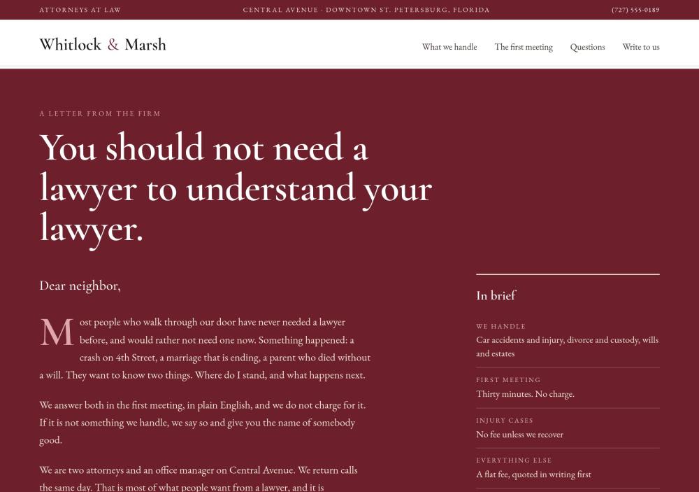 Whitlock & Marsh Law website